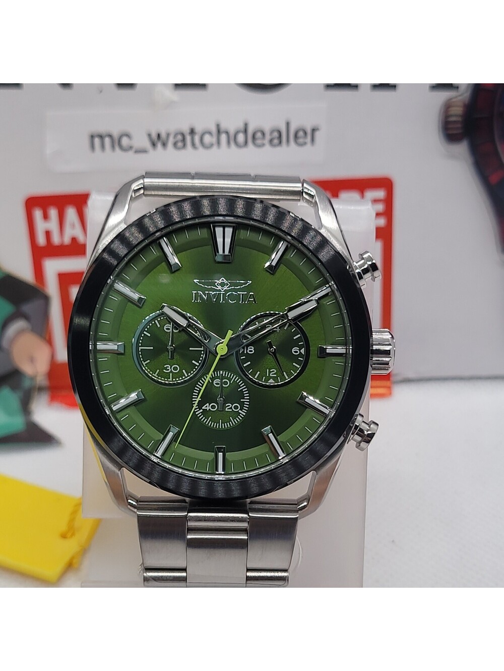 530 INVICTA SPEEDWAY TORVANE  SPECIAL GREEN DIAL 45MM